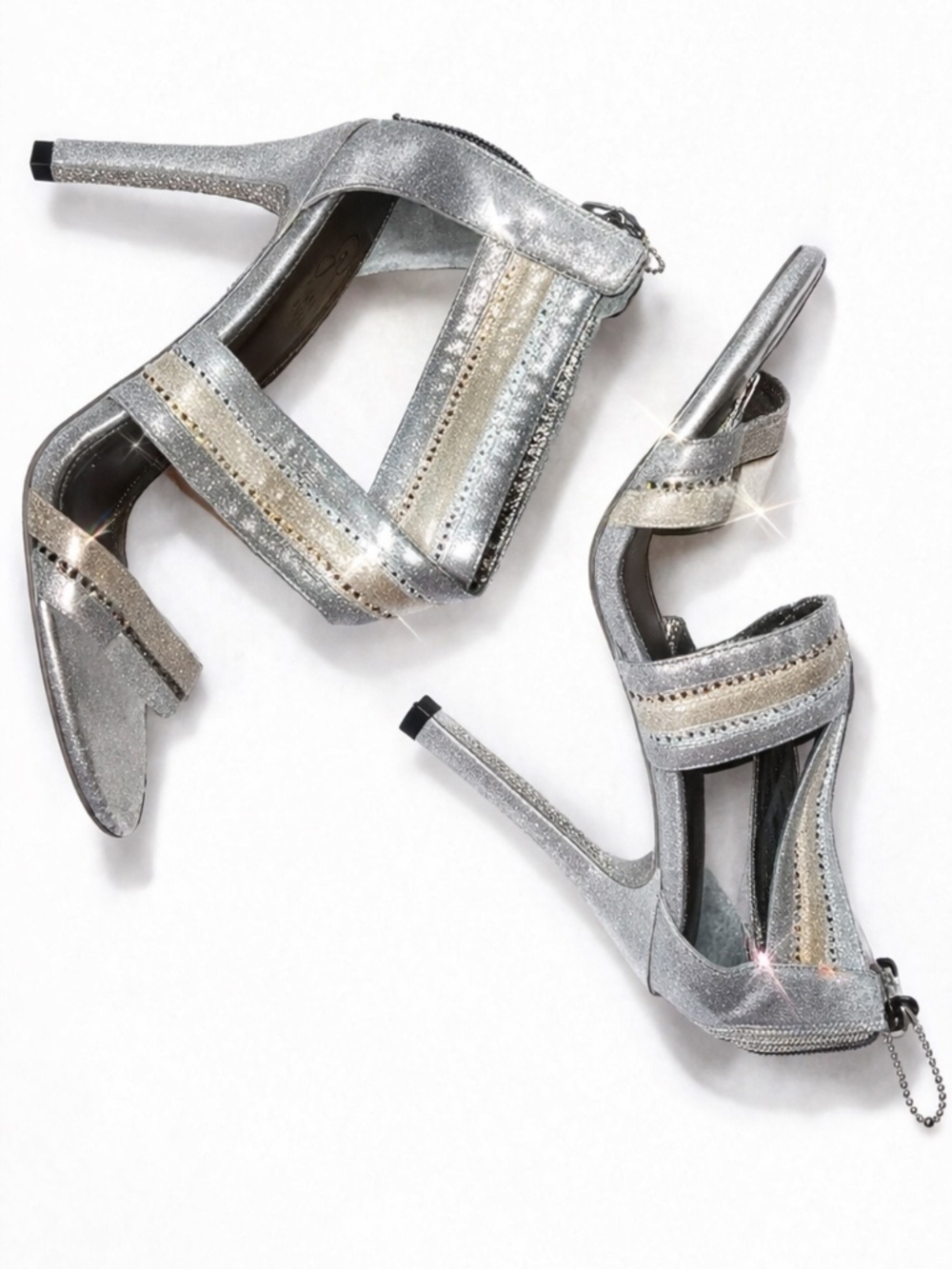 Adrianna Papell Metallic Sparkle Heels ✨ Rhinestone Detail | NWT | Women’s Sz 9